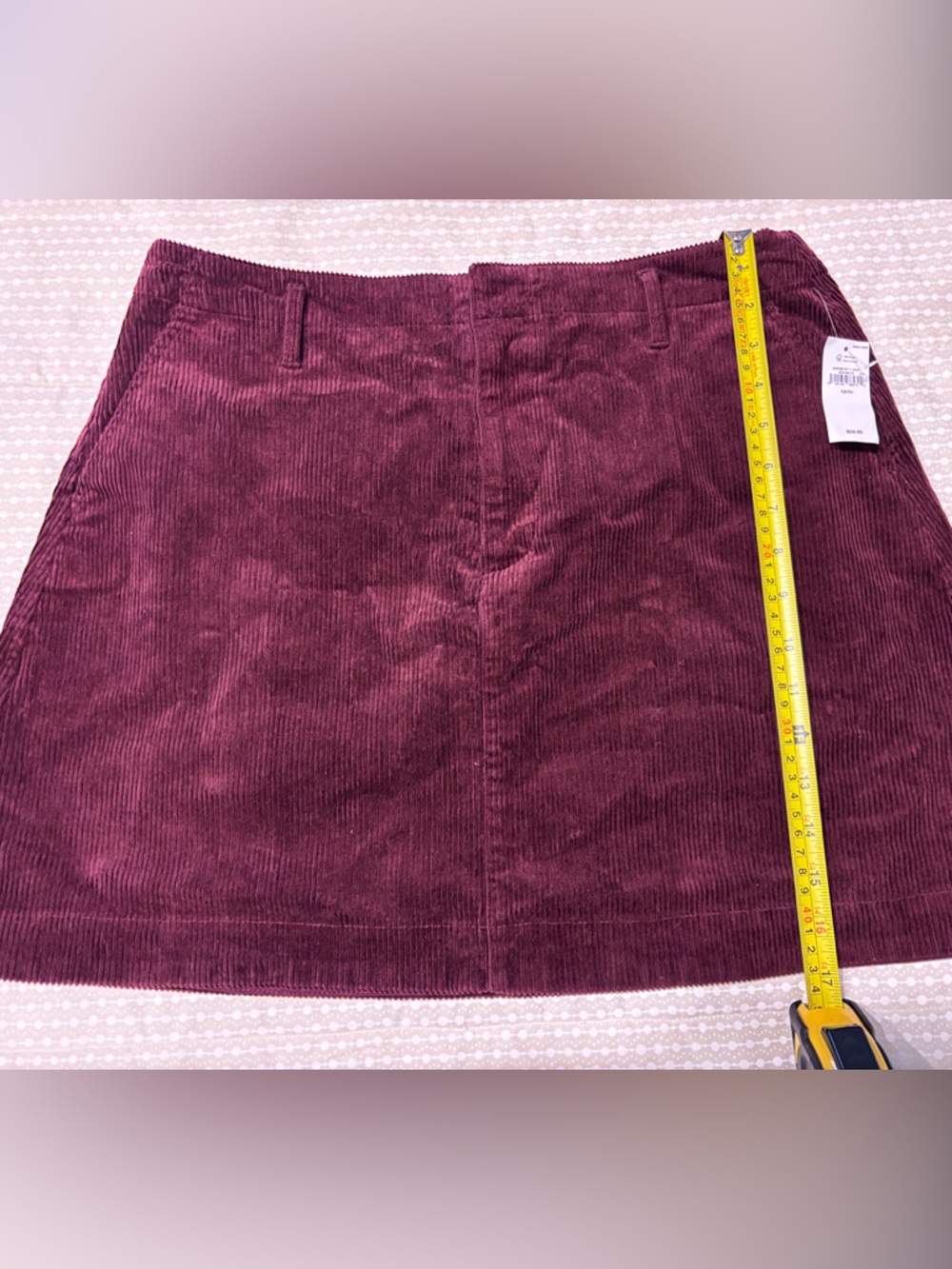 NWT GAP Corduroy A-Line Mini Skirt in Burgundy Size 12/31 - Picture 5 of 7